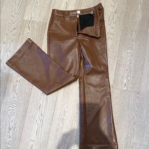 Wilfred Brown and Black Faux Leather Pants